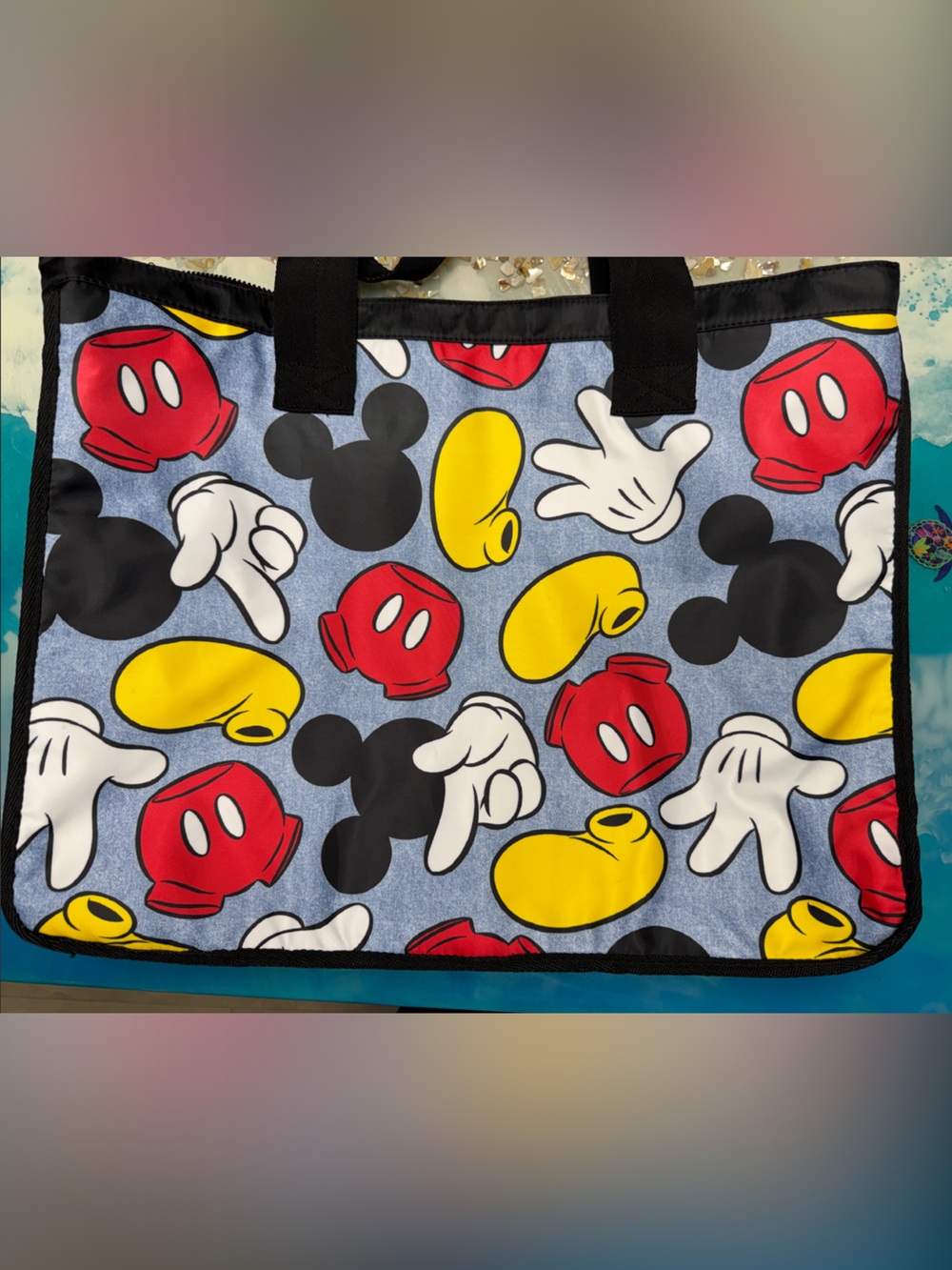 Disney Tote Beach Cooler Bag with Red, Yellow, Black Mickey Icons